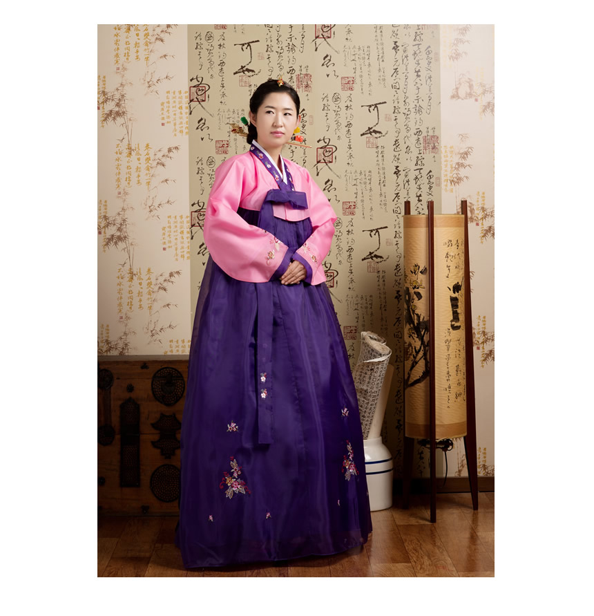 チマチョゴリ（韓国民族衣装）5002-4（ピンク×紫）Mサイズ-Sotoico（ソトイコ）